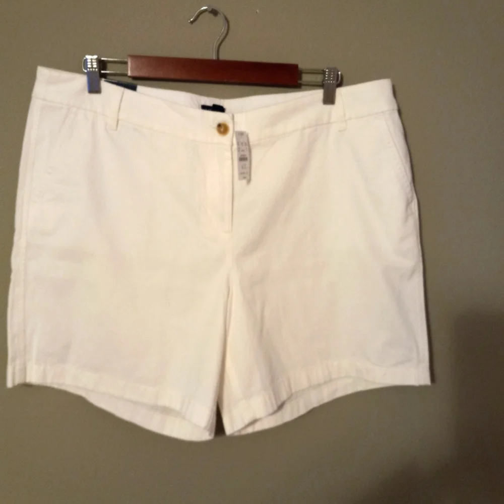 J. Crew 16 Preppy Cotton White 7" Shorts New! - Picture 2 of 9